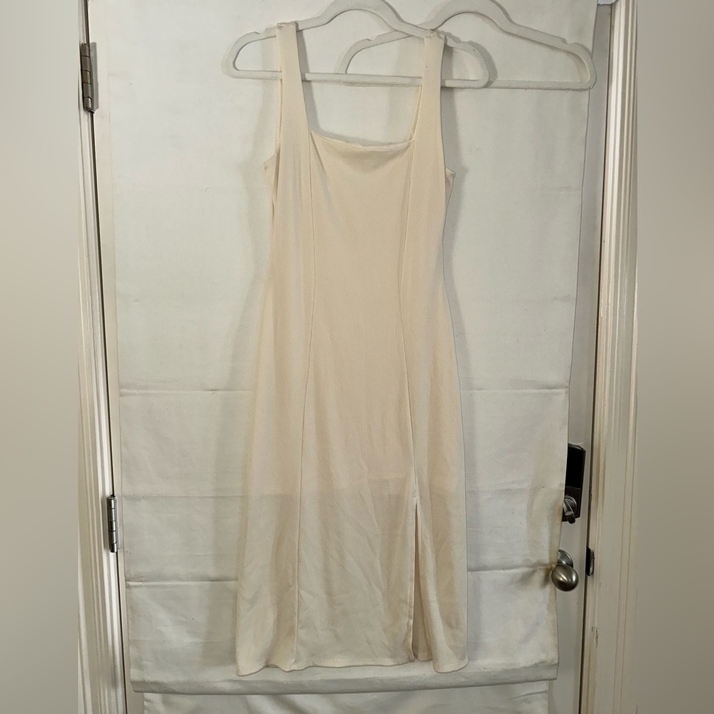 Ribbed body on midi dress